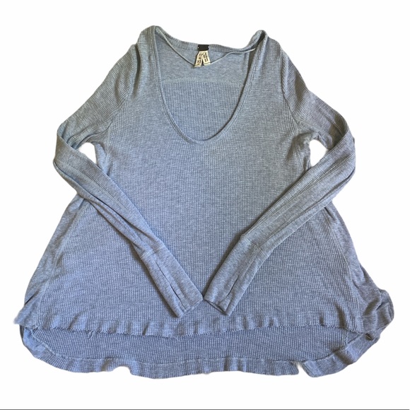 Free People Waffle Weave Thermal Raw Hem Top - XS - Picture 5 of 6